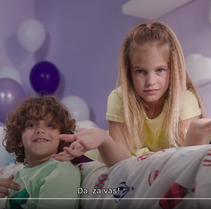 Đorđe i Ena u video reklami za Eon kids